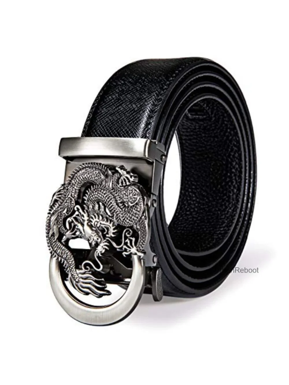 Mens Ratchet Belt Gold Click Buckle Adjustable Leather Belts